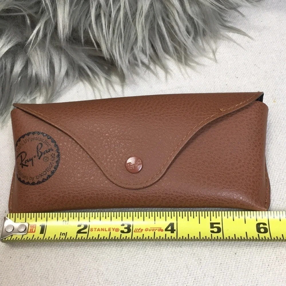 Brown Leather Ray Ban sunglasses case w cloth